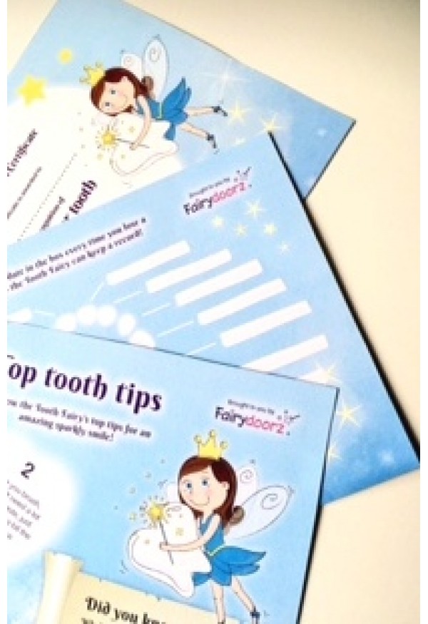 Tooth fairy certificate & recording chart with fun facts and top tips
